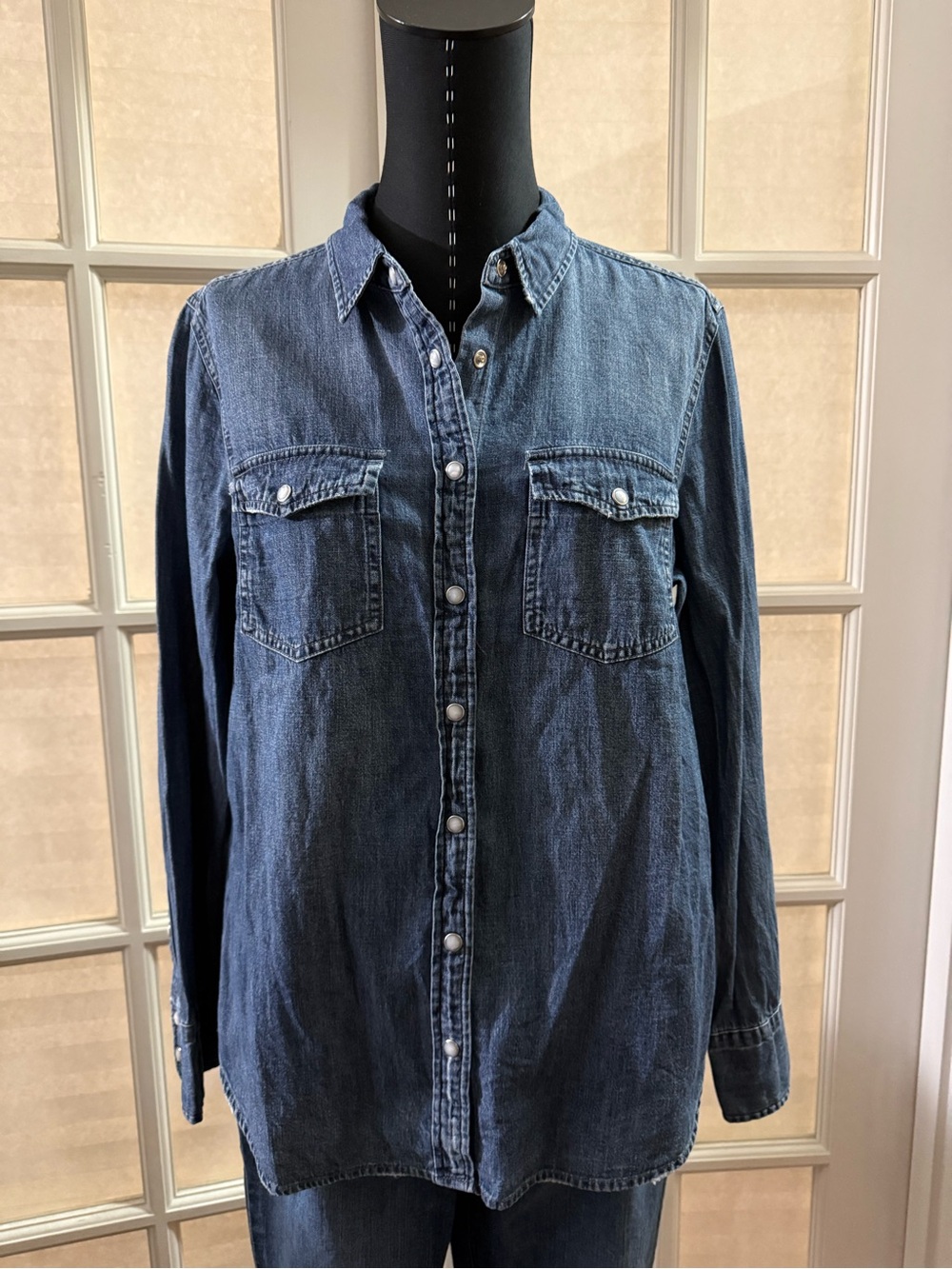 J. Crew Indigo Denim Button-Down Shirt